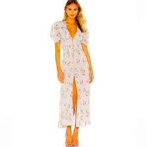 LoveShackFancy, Stacy Duster in Peri maxi dress, size small